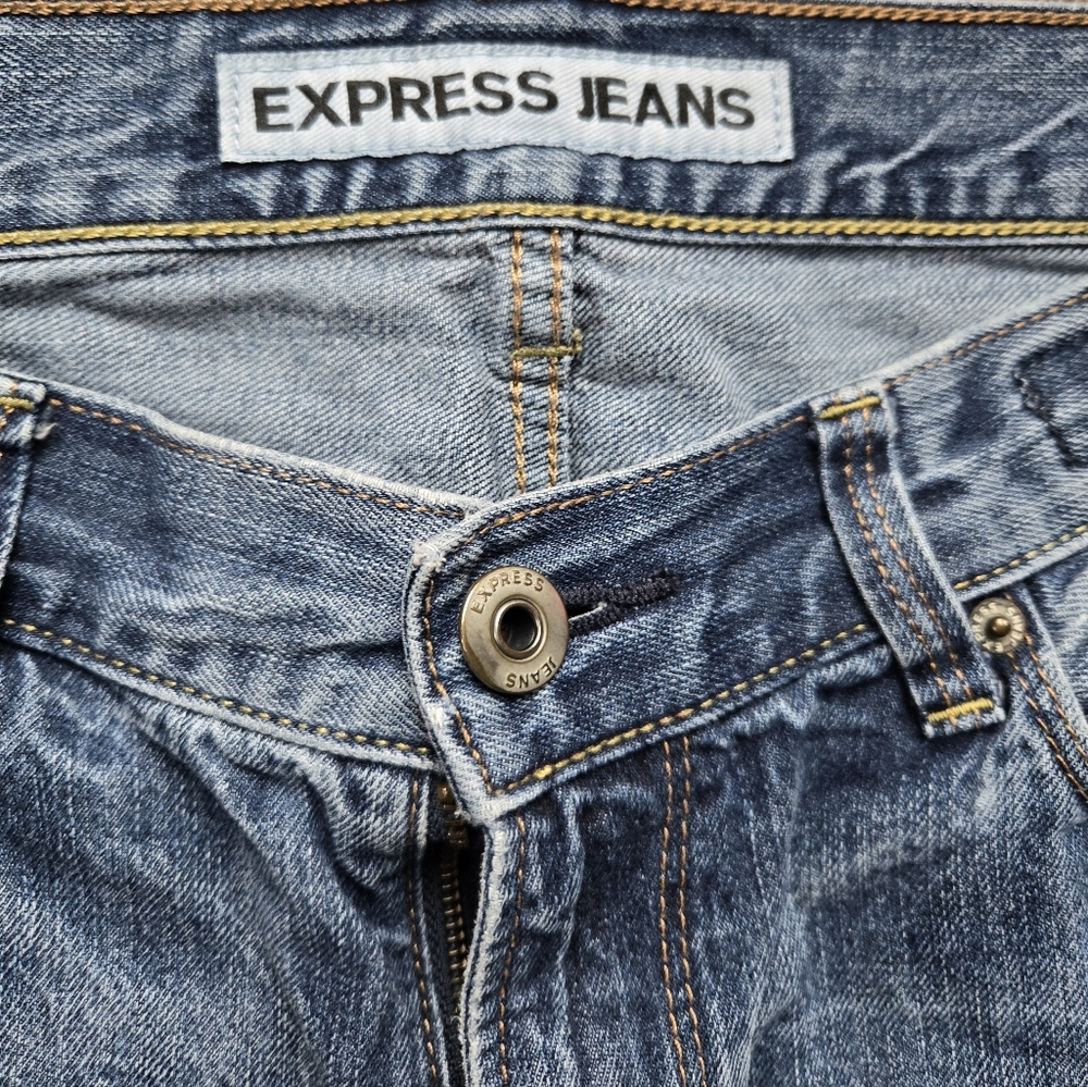 Express Ripped Distressed Jeans Rocco Skinny Size 33 x 32 - Picture 4 of 10